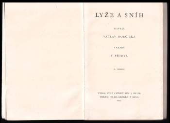 Václav Horčička: Lyže a sníh