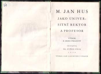 Jan Hus: M. Jan Hus jako universitní rektor a profesor