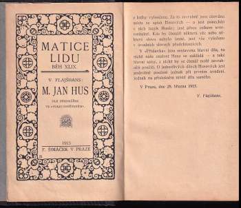 Václav Flajšhans: M. Jan Hus