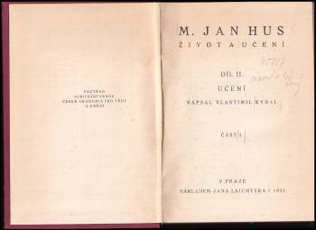Vlastimil Kybal: M. Jan Hus