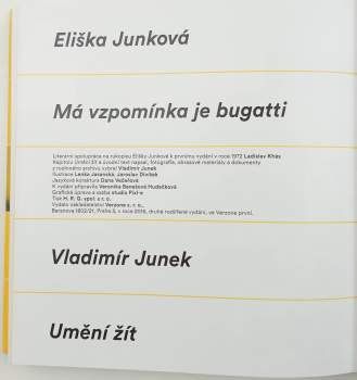 Eliška Junková: Má vzpomínka je bugatti