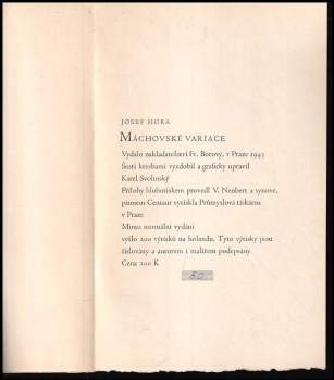 Josef Hora: Máchovské variace