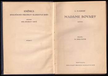 Gustave Flaubert: Madame Bovary