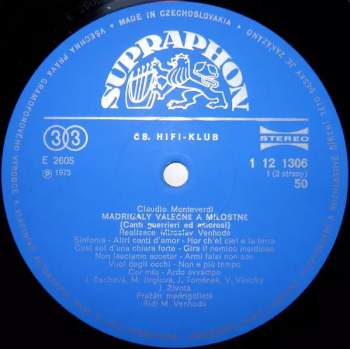 Prague Madrigal Singers: Madrigaly Válečné A Milostné (Canti Guerrieri Et Amorosi) (73)