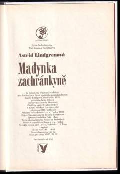 Astrid Lindgren: Madynka zachránkyně