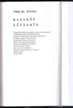Ivan Martin Jirous: Magorův zápisník
