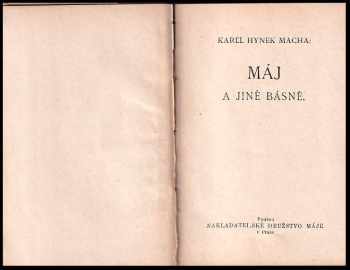 Karel Hynek Mácha: Máj a jiné básně