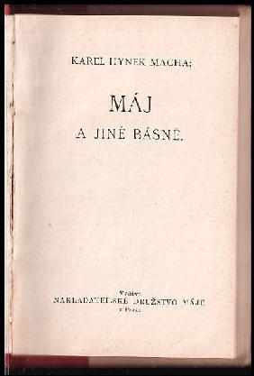 Karel Hynek Mácha: Máj a jiné básně