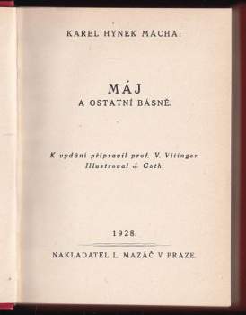 Karel Hynek Mácha: Máj a ostatní básně