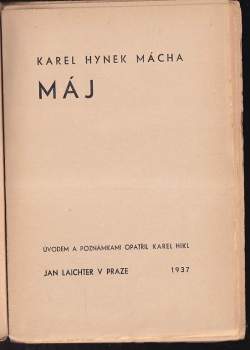 Karel Hynek Mácha: Máj