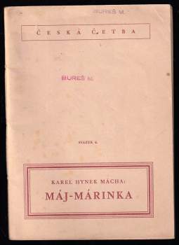 Karel Hynek Mácha: Máj ; Márinka