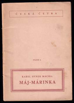 Máj ; Márinka - Karel Hynek Mácha (1944, Školní nakladatelství pro Čechy a Moravu) - ID: 821993