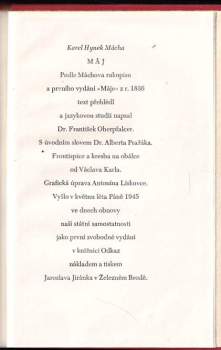 Karel Hynek Mácha: Máj