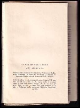 Karel Hynek Mácha: Máj - Márinka
