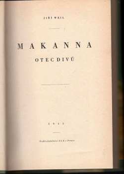 Jiří Weil: Makanna, otec divů