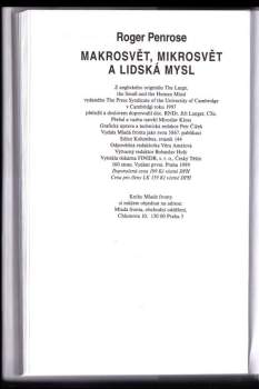 Roger Penrose: Makrosvět, mikrosvět a lidská mysl