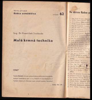 Frantisek Svoboda: Malá krmná technika