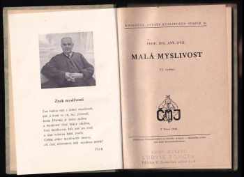 Antonín Dyk: Malá myslivost