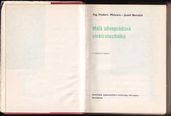 Hubert Meluzin: Malá silnoprúdová elektrotechnika