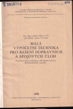 Ladislav Skýva: Mala výpočetní technika pro řešení dopravních a spojových úloh