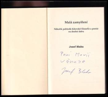 Josef Blaha: Malá zamyšlení