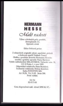 Hermann Hesse: Malé radosti