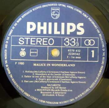 Nazareth: Malice In Wonderland