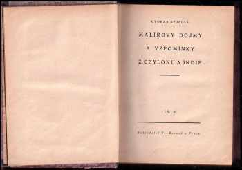 Otakar Nejedlý: Malířovy dojmy a vzpomínky z Ceylonu a Indie