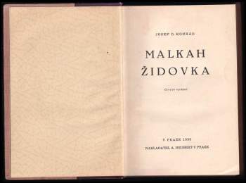 Josef Deograt Konrád: Malkah Židovka