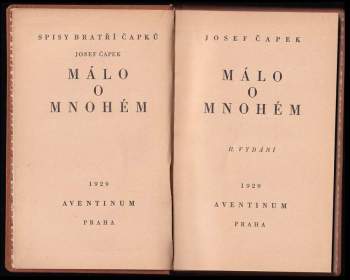 Josef Čapek: Málo o mnohém