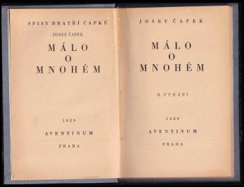 Josef Čapek: Málo o mnohém