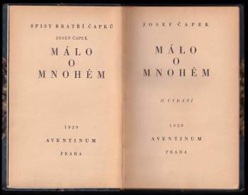 Josef Čapek: Málo o mnohém