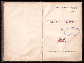 Karel Čapek: Málo o mnohém + Věc Makropulos