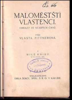 Vlasta Pittnerová: Maloměstští vlastenci