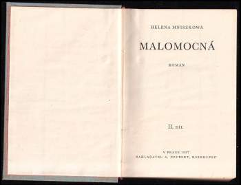 Helena Mniszkówna: Malomocná : román. II. díl