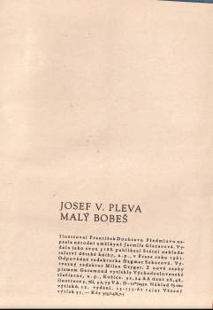 Josef Věromír Pleva: Malý Bobeš