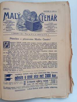 František Serafínský Procházka: Malý čtenář 1908-1909 ročník XXVII. číslo 1-19    chybí číslo 2 a číslo 18
