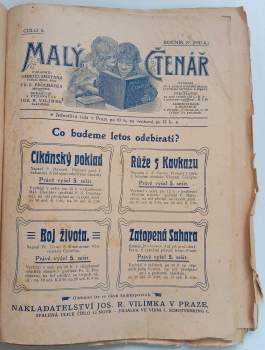 František Serafínský Procházka: Malý čtenář 1908-1909 ročník XXVII. číslo 1-19    chybí číslo 2 a číslo 18