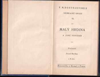 Fedor Michajlovič Dostojevskij: Malý hrdina a jiné povídky