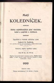 Ludevít Rajmund Pazdírek: Malý koledníček