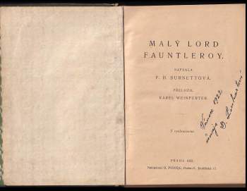 Frances Hodgson Burnett: Malý lord Fauntleroy