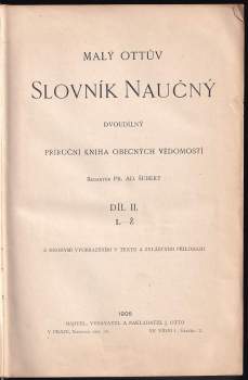 Jan Otto: Malý Ottův slovník naučný dvoudílný