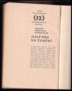 P. G Wodehouse: Malý pán na ženění