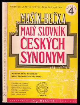 Josef Václav Bečka: Malý slovník českých synonym