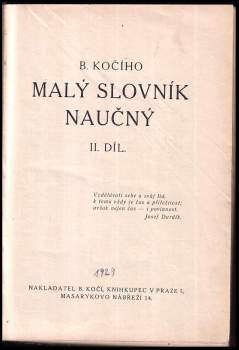 Bedřich Kočí: Malý slovník naučný