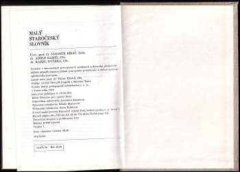 Jaromír Bělič: Malý staročeský slovník