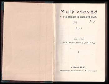Malý vševěd v otázkách a odpovědích: Díl 1-2