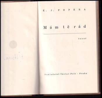 Emanuel Jindřich Popera: Mám tě rád