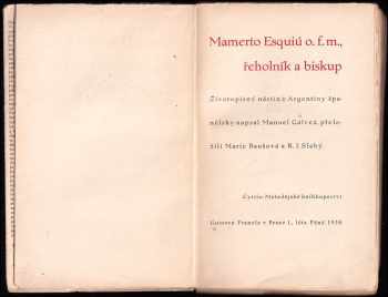 Manuel Gálvez: Mamerto Esquiú, řeholník a biskup - životopisný nástin z Argentiny