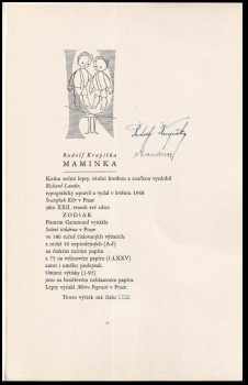 Rudolf Krupička: Maminka
